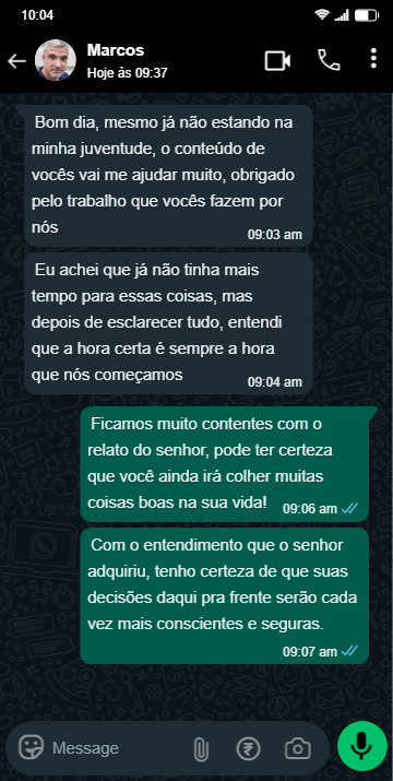 Relato de leitor satisfeito - Marcos 1