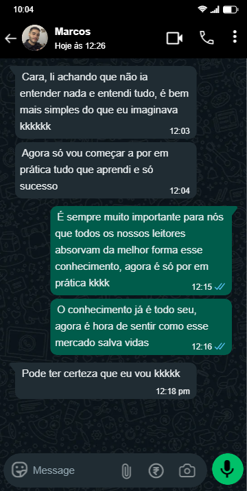 Relato de leitor satisfeito - Marcos 2